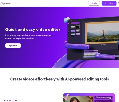 Clipchamp AI旁白生成器